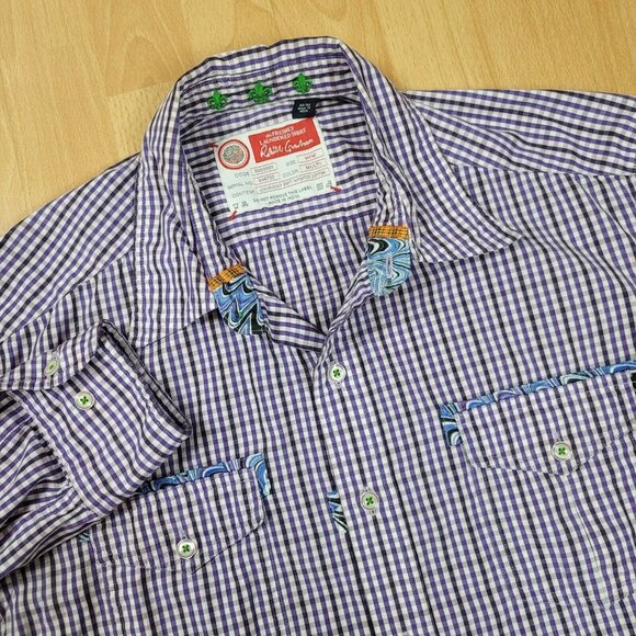 Robert Graham‎ Classic Plaid Shirt Men's Size Medium Long Sleeve Button Cotton - Picture 1 of 10